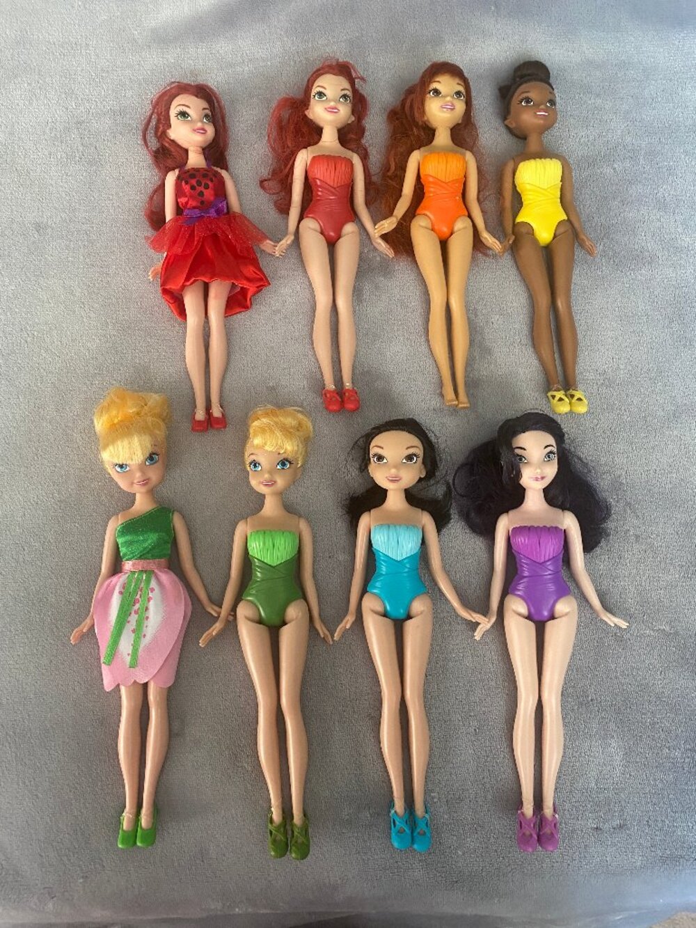 Disney Fairies Doll Lot of 8 Jakks Pacific Tinkerbell Rosetta Silvermist Fawn